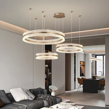 创意轻奢圆形客厅吊灯现代简约设计师高级感大厅餐厅卧室圈圈灯具