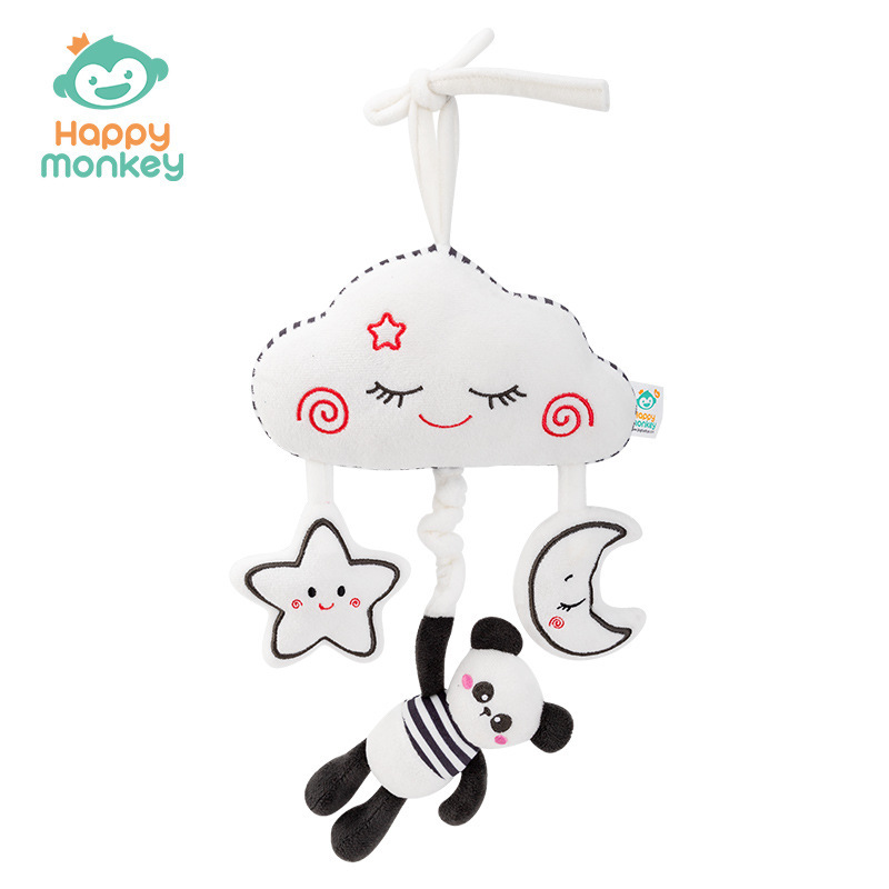 Happy monkey música para bebés campana de dibujos animados animal caja de música bebé comodidad torno colgante juguete