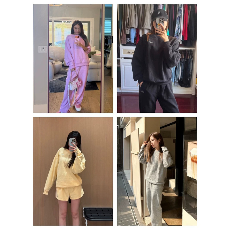 In Stock: 26 New Spring Styles, Alogant Terry Crewneck Sweatshirt + Drawstring Cuffed Terry Sweatpants, Versatile and Casual In Stock: 26 New Spring Styles, Alogant Terry Crewneck Sweatshirt + Drawstring Cuffed Terry Sweatpants, Versatile and Casual