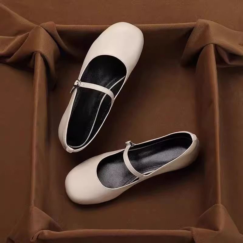 Zapatos de piel de oveja ultra suave Marie Zhen2025 primavera tacones bajos de forma especial tacones bajos dentro y fuera zapatos de cuero único tamaño de mujer