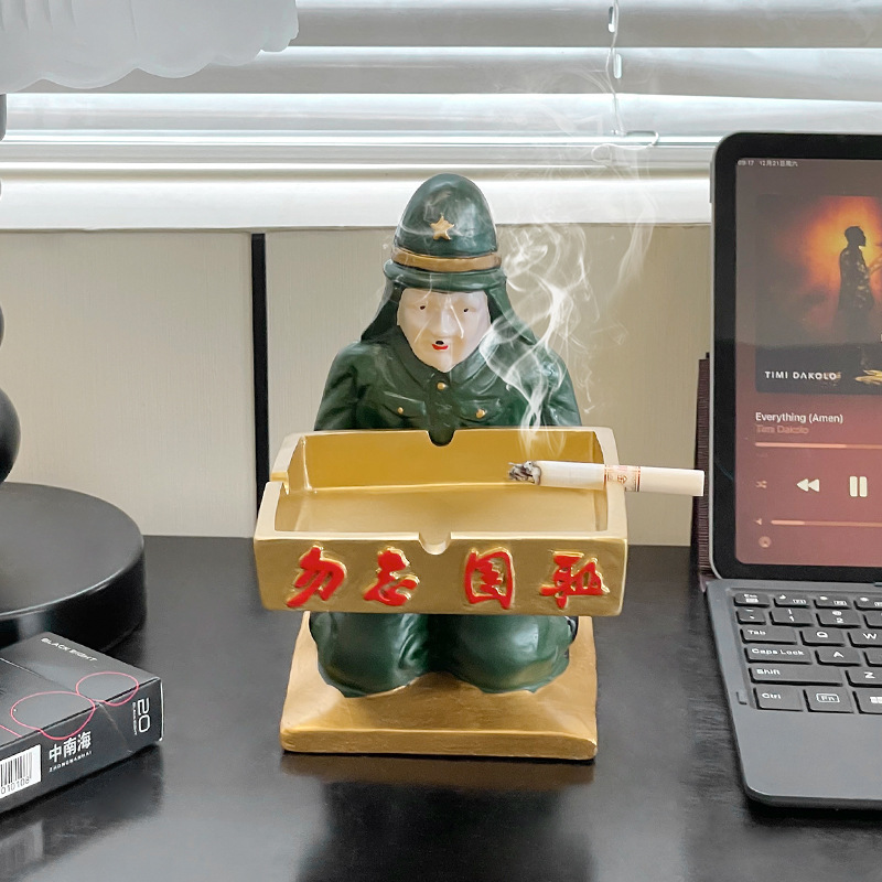 创意勿忘国耻烟灰缸搞怪稀奇个性摆件家用办公室桌面潮流道具装饰|undefined