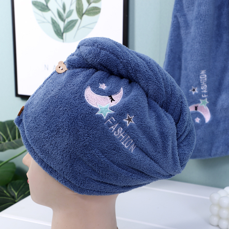 新作コーラルフリースドライヘアキャップ 刺繍入り吸水ドライヘアタオル ソフトバスキャップ 厚手ヘアターバン 卸売 柔らかく快適|undefined