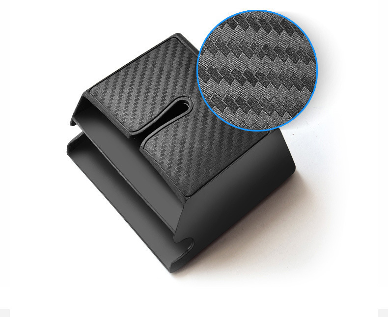 Car Adhesive Carbon Fiber Storage Box Interior Organizer Car Phone Holder