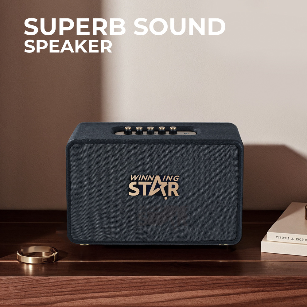 WINNING STAR transfronterizo exclusivamente para graves pesados de comercio exterior, nuevo sonido de audio portátil inalámbrico Bluetooth retro