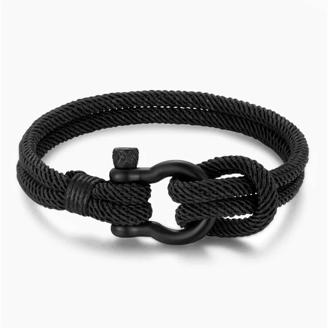 Popular Amazon Milán cuerda tejida a mano pulsera a mi hijo nieto de acero inoxidable hebilla de herradura mano