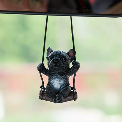 rearview mirror car pendant car, Car hanging - black-bulldog