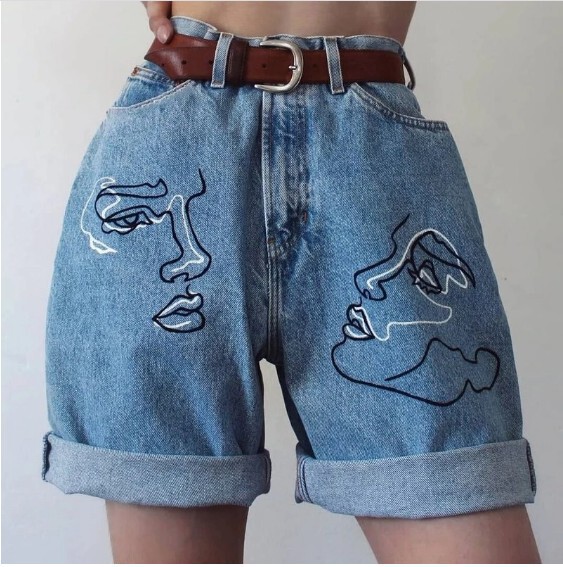 2082 Cross-border ins Internet Celebrity Slim-hem Denim Shorts Cute Casual Shorts Boyfriend Jeans