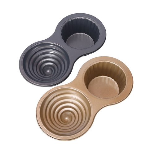 Wholesale 2-in-a-row cake cups carbon steel large cake mold irregular baking tool baking sheet oven use