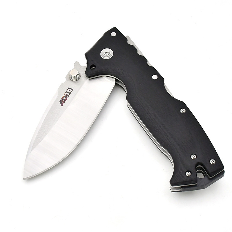 新款冷钢G10柄户外折叠刀AD10生存折刀野营便携求救刀锋利水果刀