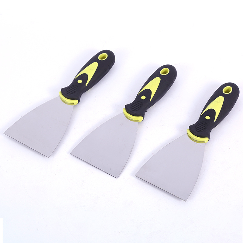 Cuchillo de masilla de acero inoxidable de dos colores cuchillo de masilla de goma cuchillo de raspa cuchillo de lote cuchillo de plástico cuchillo de masilla de alta dureza espejo