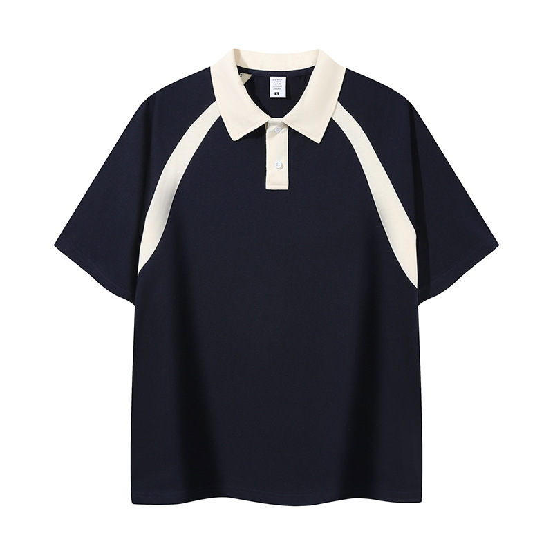 Costura deportiva retro americana marca de moda solapa de algodón de manga corta equipo ropa de trabajo ropa de trabajo ropa de trabajo polo personalizado