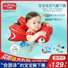 婴儿游泳圈免充气新生儿腋下圈防侧翻0-4岁儿童趴圈宝宝洗澡坐圈