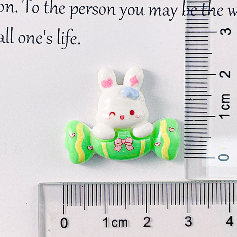 Nueva historieta brillante Luna conejo resina Accesorios helado DIY crema pegamento etiqueta engomada del refrigerador horquilla al por mayor