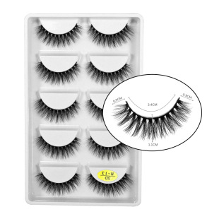3D Eyelashes H Series Five Pairs of False Eyelashes 3D Cross-Border Direct Supply 3D Eyelashes 3D Lashes Mink
