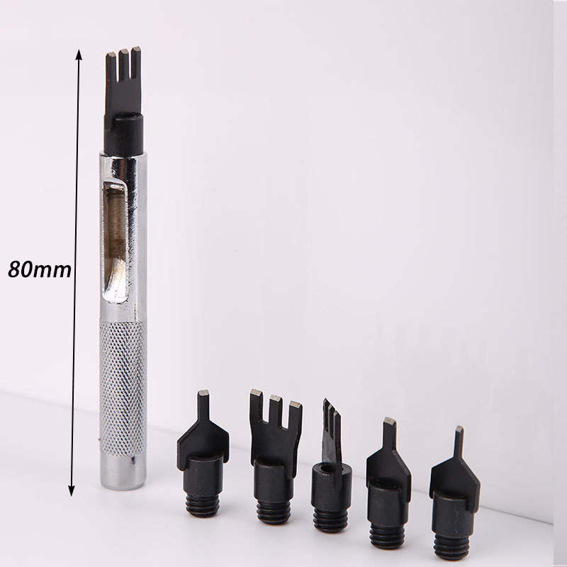 平斩 一字斩皮绳编织斩 皮带打孔工具 可换头皮革套装