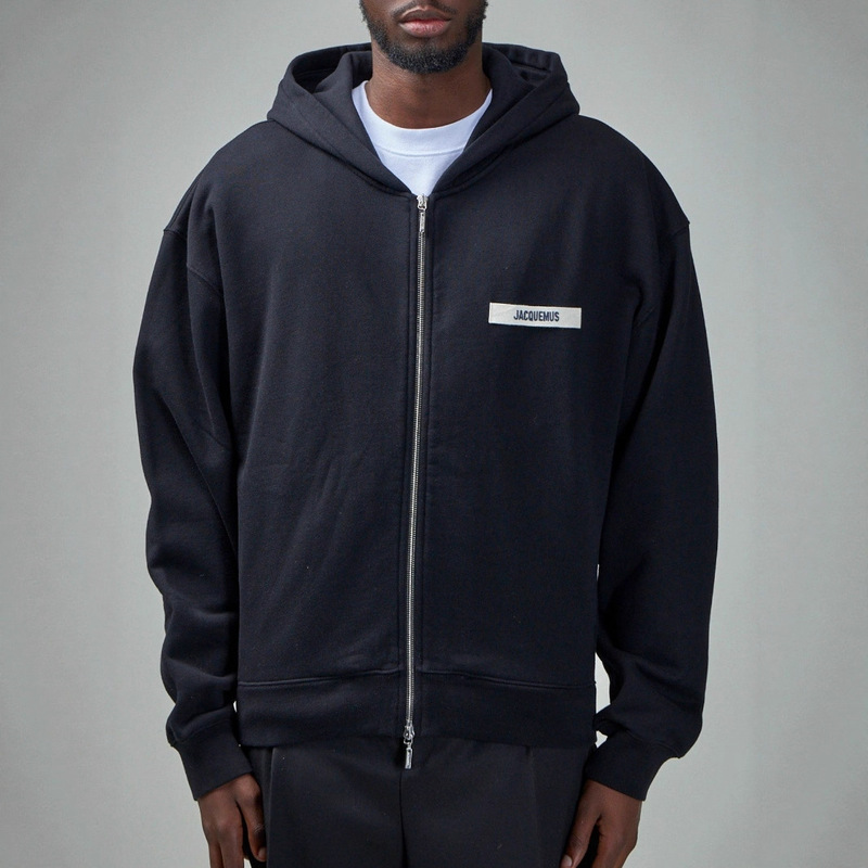 In-Stock 2025 Early Autumn Jacquemus Long-Sleeve Sweatshirt Trendy Men's Zip-Up Loose Hoodie Unisex