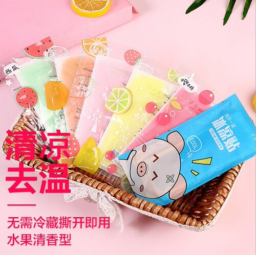 Wholesale summer creative cooling stickers, cartoon ice stickers, student military training cooling stickers, fruity flavor