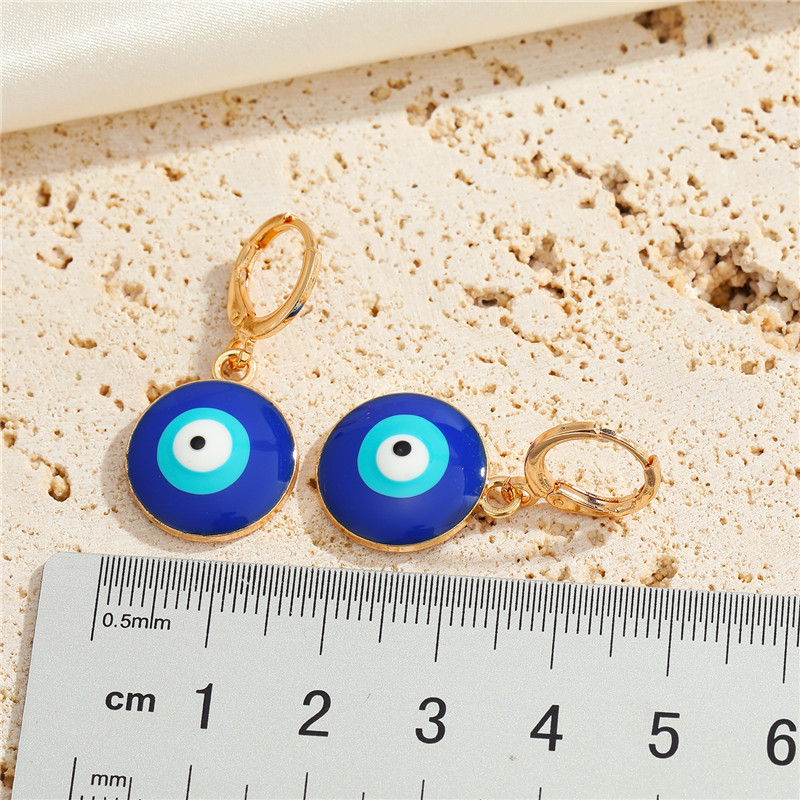 Neue Schmuck Dunkelblaue Augen Kreative Türkische Augen Ohrringe Schlüsselbein Kette display picture 2