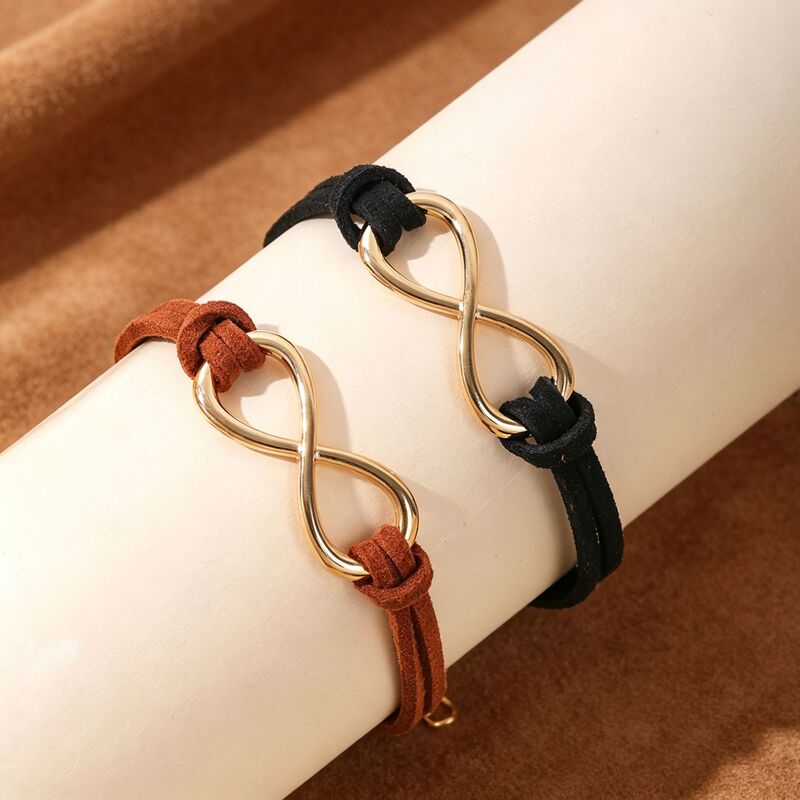 Cross-border exclusive supply of infinity symbol bracelets, alloy 8-shaped clasp, adjustable, with card packaging, wholesale for couples' jewelry Cross-border exclusive supply of infinity symbol bracelets, alloy 8-shaped clasp, adjustable, with card packaging, wholesale for couples' jewelry