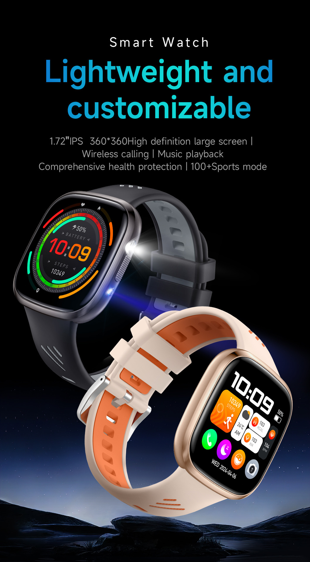 HT31 Smartwatch mit Bluetooth, Anruffunktion, Sprachassistent, Taschenlampe, Benachrichtigungen, Schrittzähler und Fitness-Tracker_voghion.com