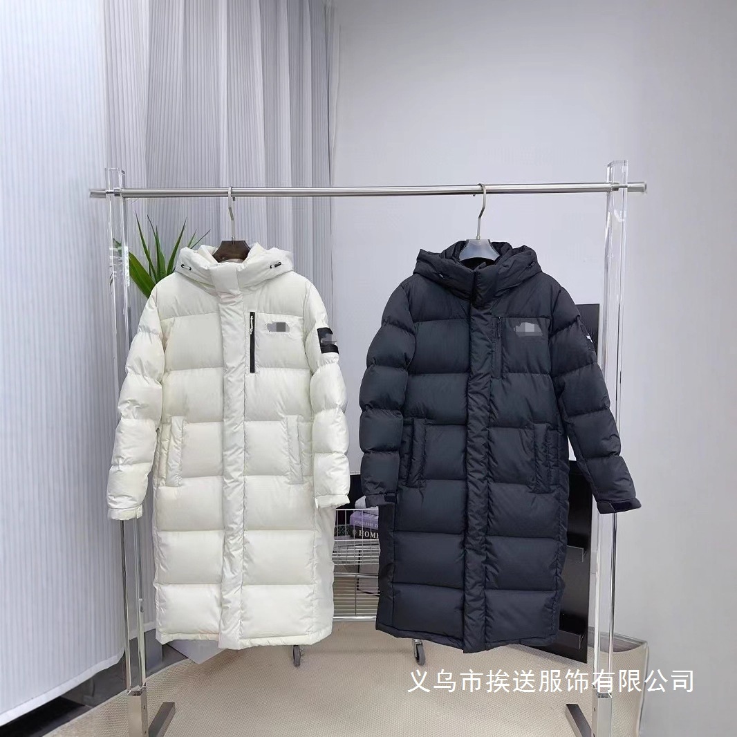 Over-The-Knee North Face down Jacket Men's Cold-Proof Couple Hooded Bread Jacket Thickened Warm Windproof Wholesale