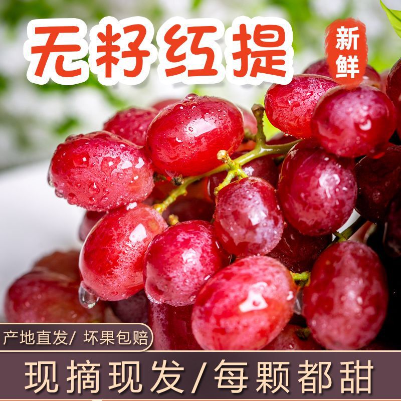 [Freshly Picked and Shipped] Krenson Seedless Red Grapes, Crispy, Sweet and Juicy, Seedless Red Grapes, Fresh Fruits for Pregnant Women