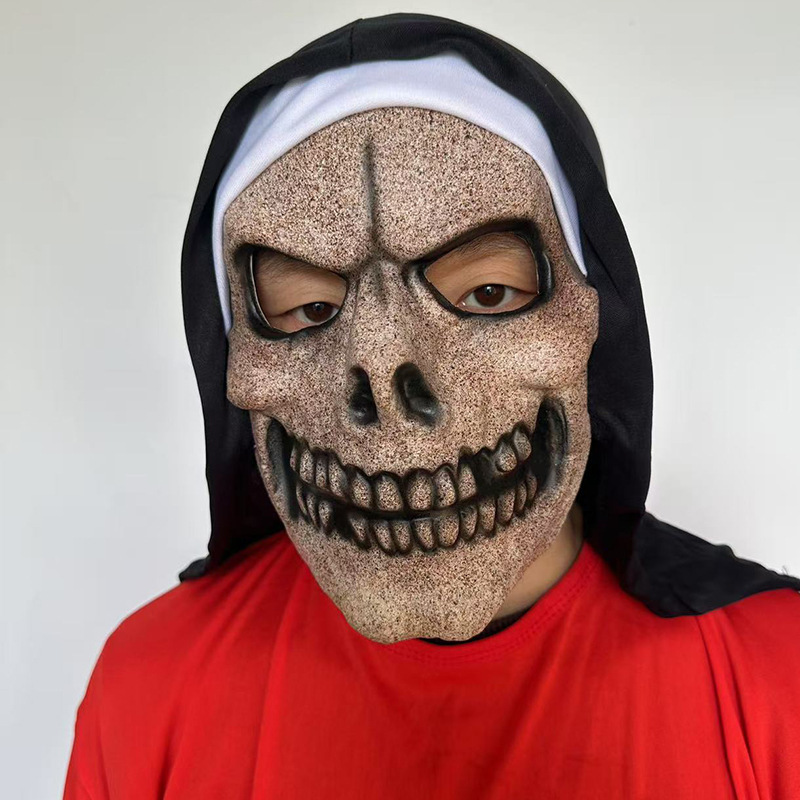 Transfronterizos Hot Conjuring 2 máscaras de monjas Halloween aterrador fantasía horror aterrador capuchón de látex monjas image 12