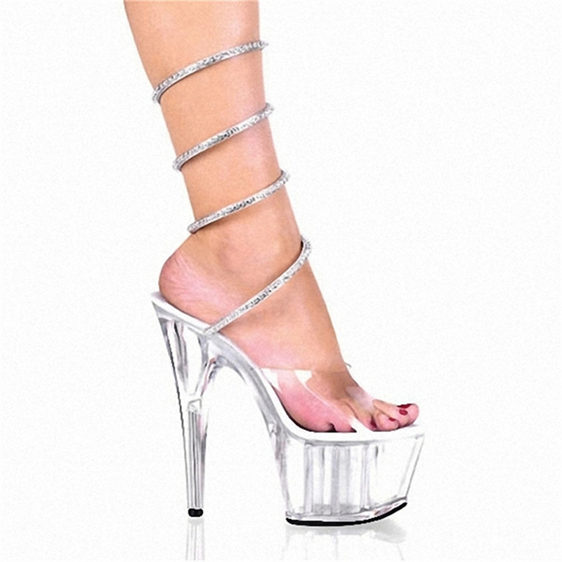 Zapatillas de primavera y otoño zapatillas de talón de cristal transparente de verano nuevo 2024 zapatillas de otoño zapatillas de talón alto rojo