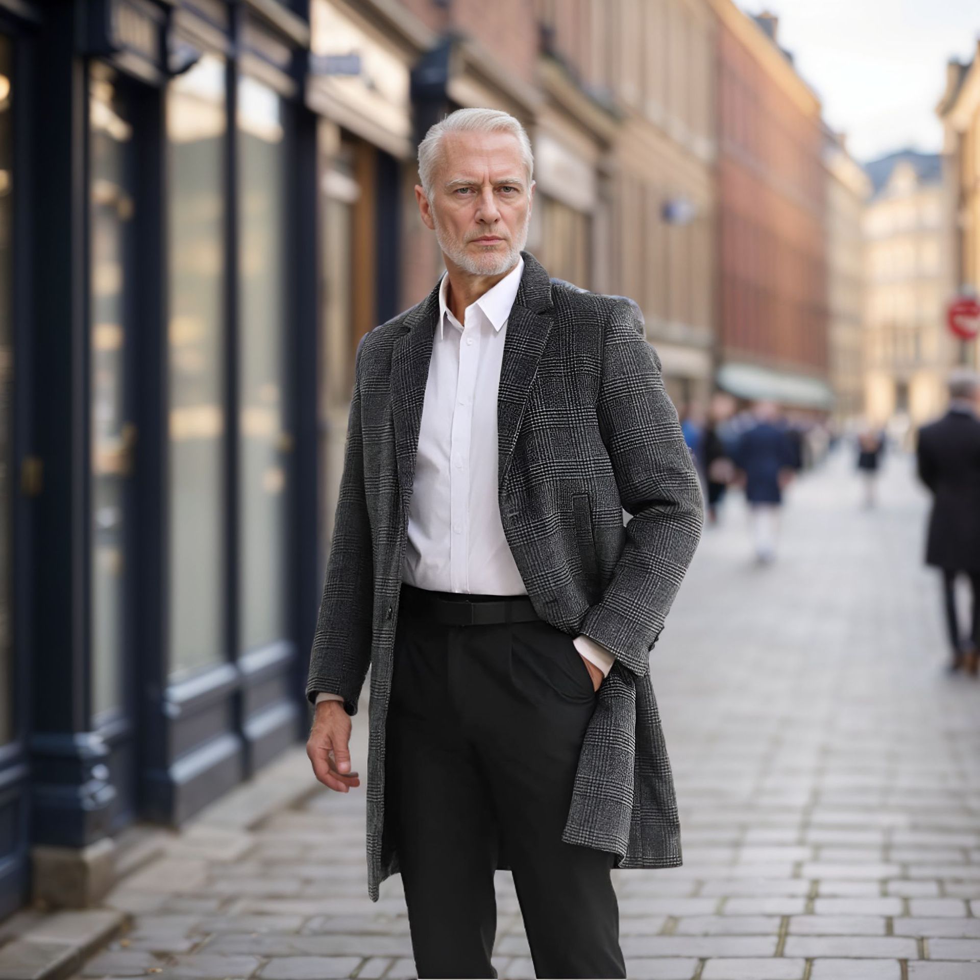 2024 autumn and winter European size thick cotton plaid woolen coat, medium to long windbreaker, slim fit top jacket_voghion.com