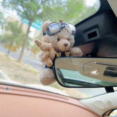 Car ornaments — Screen Ornament Creative Cute Central - swimming-goggles-with-picture-of-bear-rearview-mirror-style