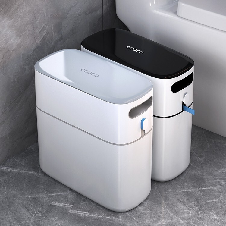 Trash Can for Home Bathroom, Toilet, Kitchen, Large Capacity with Lid, Large Automatic Packing Paper Bin