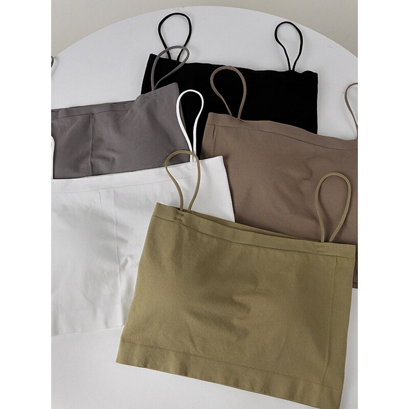 Sweet and Cool Spicy Girl Short Camisole with Built-In Bra for Women, Summer Outerwear with Chest Pads, White Backless Top