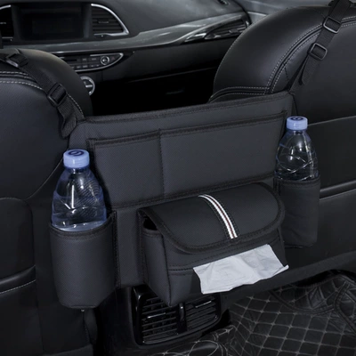 Drink Holder Car Supplies — Car storage bag/box - h314-black-and-white-webbing-seat-room-fashion-grain-pattern-a-black