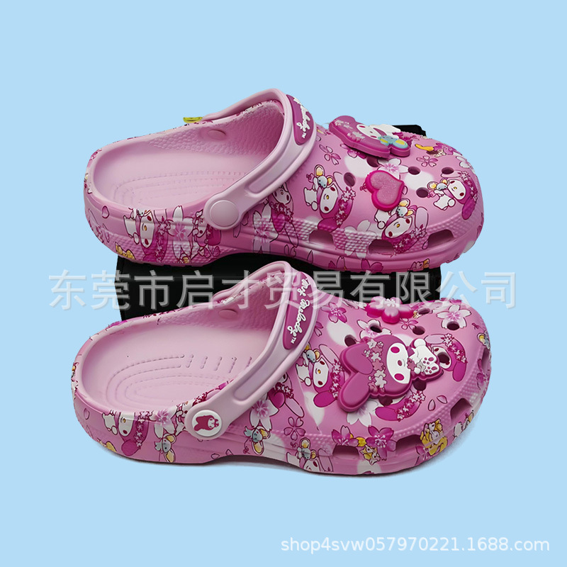 Cross nuevo Melody / Pokémon / Winnie the Pooh con zapatos de flores para niños antideslizantes zapatos de agujeros sandalias para niñas