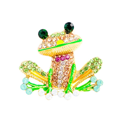 New Fashion Cartoon Oil Dropping Frog Brooch European and American All-match Enamel Corsage Cross-border Clothing Accessories Corsage Women (Yaxa sancaqları) - yncp3879