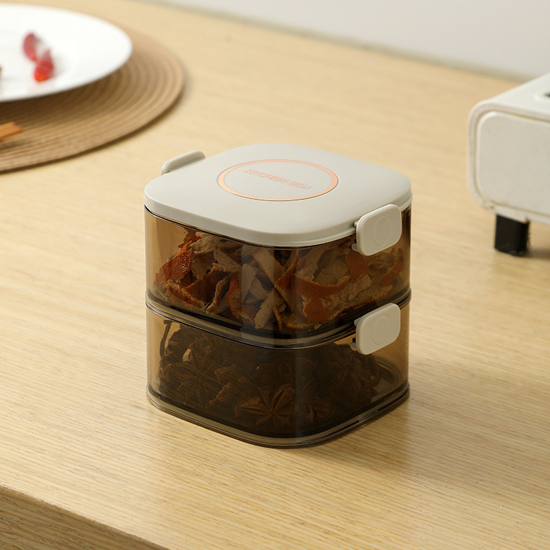 香料収納ボックスキッチン家庭用密封防湿調味料ボックス小材料分注調味料ボックスセット分注密封缶|undefined