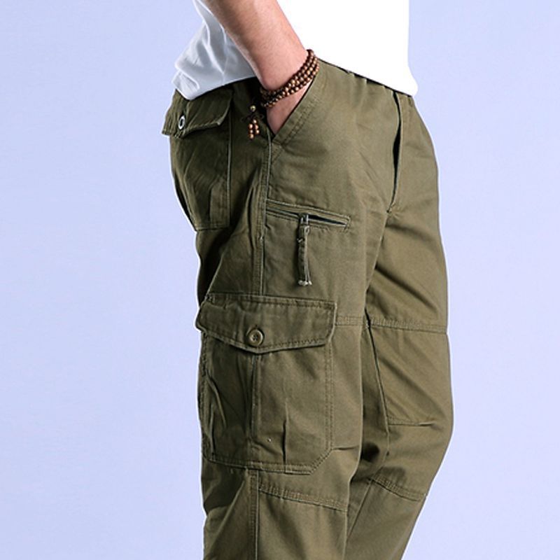 Genuino venta al por mayor primavera y otoño nuevos monos al aire libre pantalones casuales de montañismo sueltos rectos de algodón puro para hombres