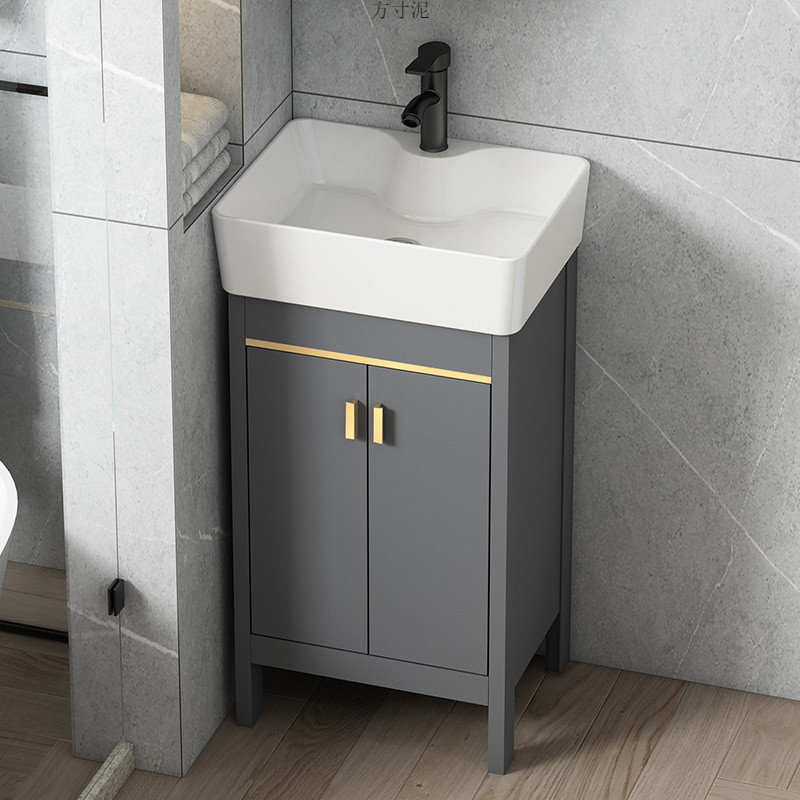 Floor-standing bathroom cabinet, small-sized bathroom washbasin combination, space ultra-narrow washbasin, washbasin and sink, simple full figure