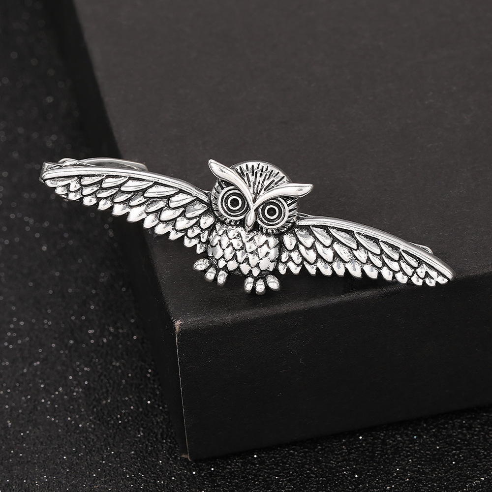 Fermacravatta da uomo europeo-americano con gufo e tonno, stile francese, accessorio di grande successo, disponibile in magazzino._voghion.com