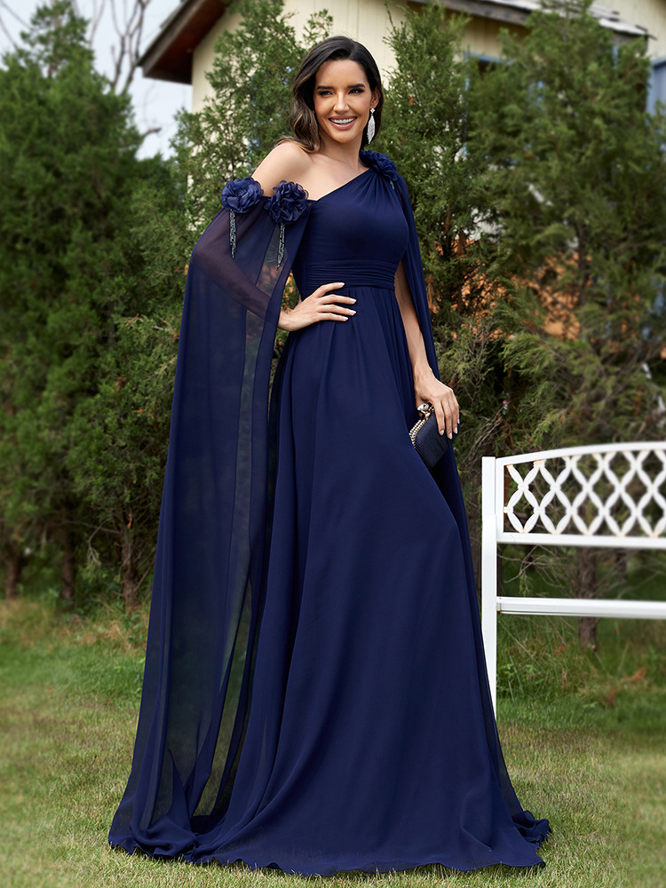 Elegant Women's A-line Chiffon Evening Dress For Formal Banquets_voghion.com