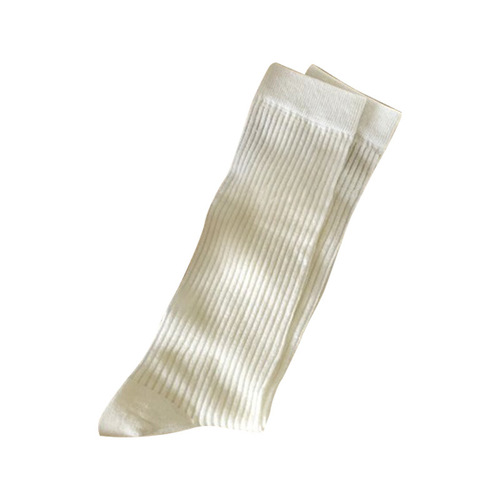 Women's White Clogs Knee-High Socks Korean Style Ins Trendy Black Knee-High Socks for Winter Postpartum Long Socks