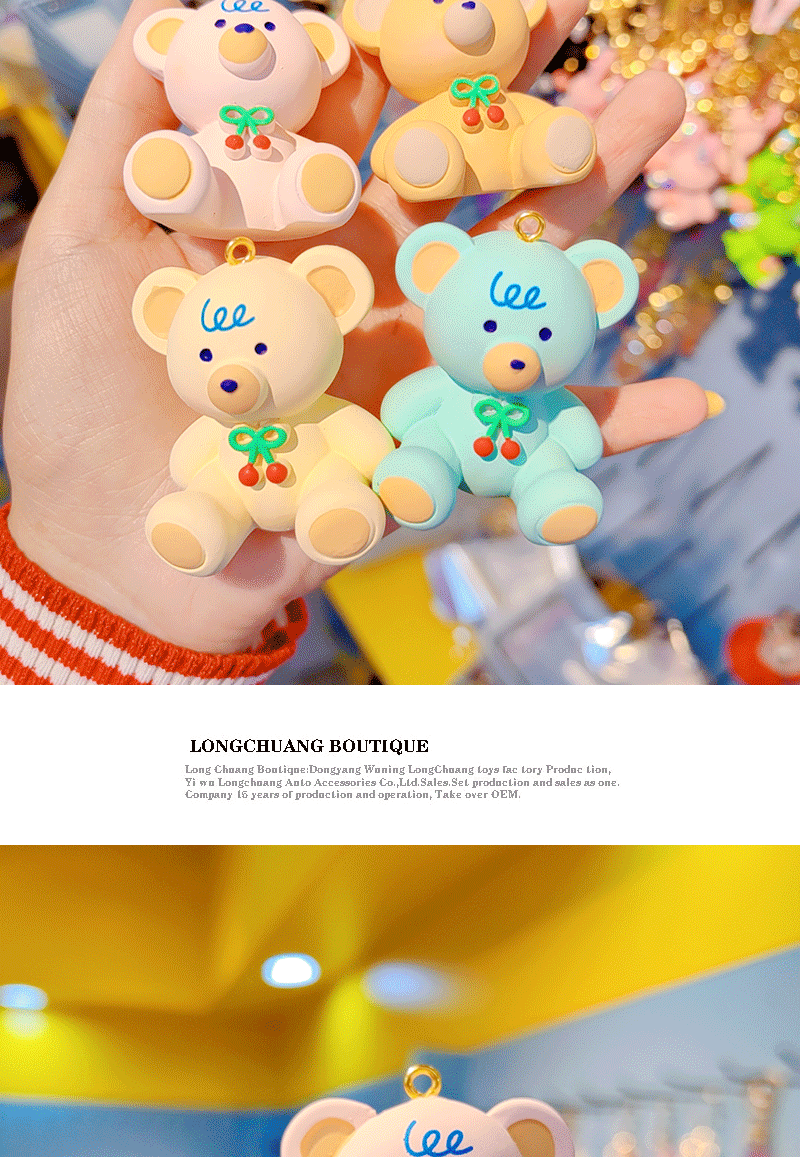 1 Piece Cartoon Style Cute Bear Resin Unisex Bag Pendant Keychain display picture 7