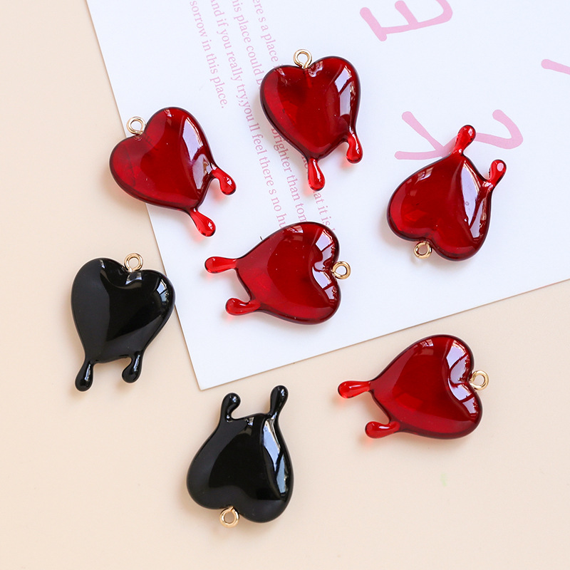 5g Weight Pendant Jewelry Making Type 1 Piece Acrylic Heart Shape Pendant Charms Necklace Jewelry Accessories