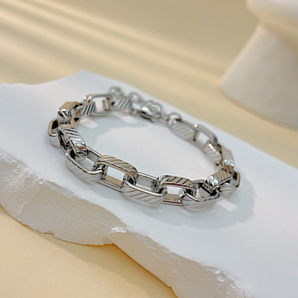 Titanium Bracelet Chain Link For Men And Women Modern Accessory_voghion.com
