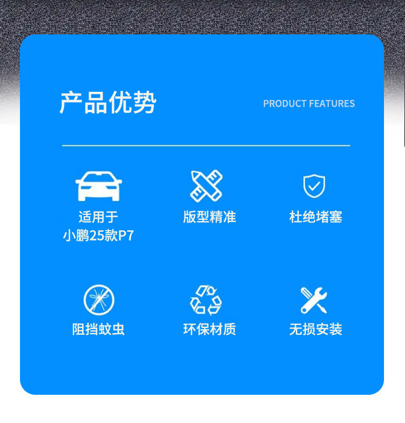 Suitable for Xpeng 25 P7 Insect-Proof Net, Air Intake Grille Protective Cover, Special Protective Modification Accessories