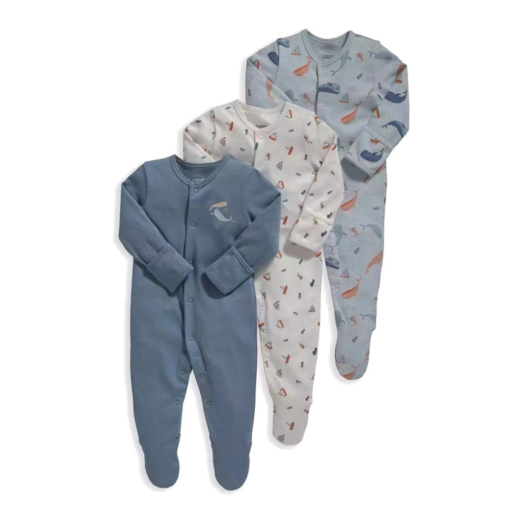 外国貿易の子供服春秋タイプの赤ちゃんのワンピースの長袖は足を包んでパジャマの新入生の赤ちゃんのプレゼントの箱を登ります。