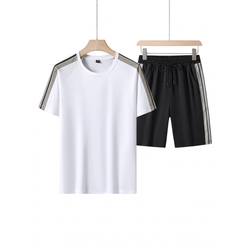 Pantalones cortos de manga corta, traje deportivo, tres barras cortas para hombre, estudiante, adolescente al aire libre