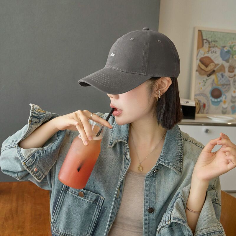 美式鸭舌帽女大头围字母刺绣显脸小软顶2025新款百搭韩版棒球帽男|undefined