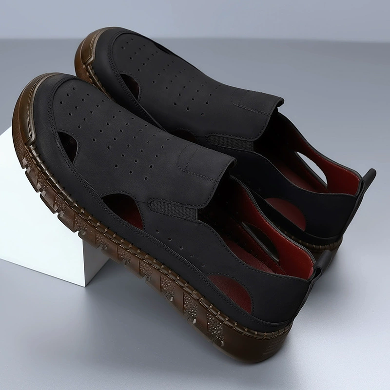 Мужские летние сандалии Amazon Cross-border 2025, мягкая подошва, удобные и дышащие, повседневные универсальные сандалии и шлепанцы