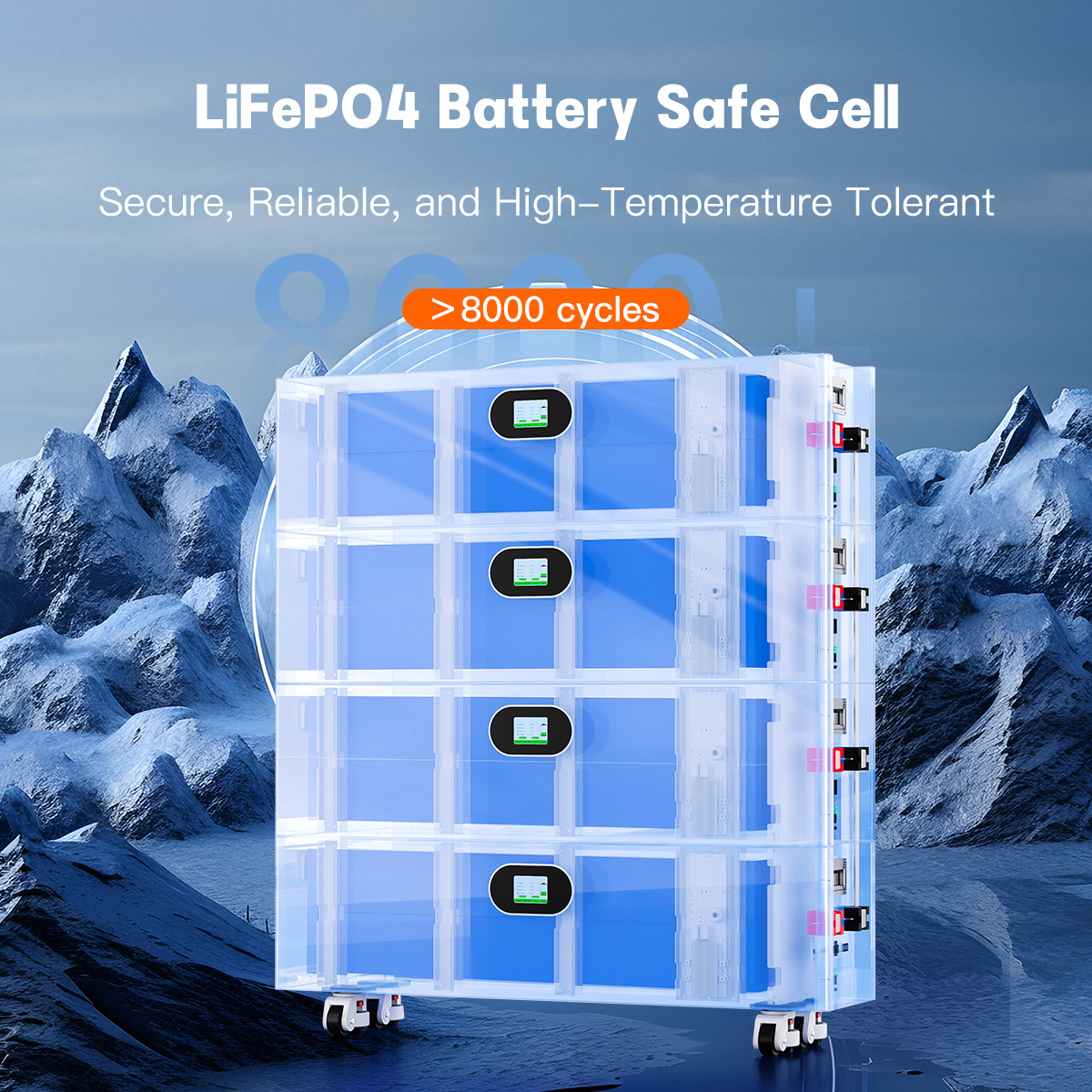 capacious lithium battery solar-powered